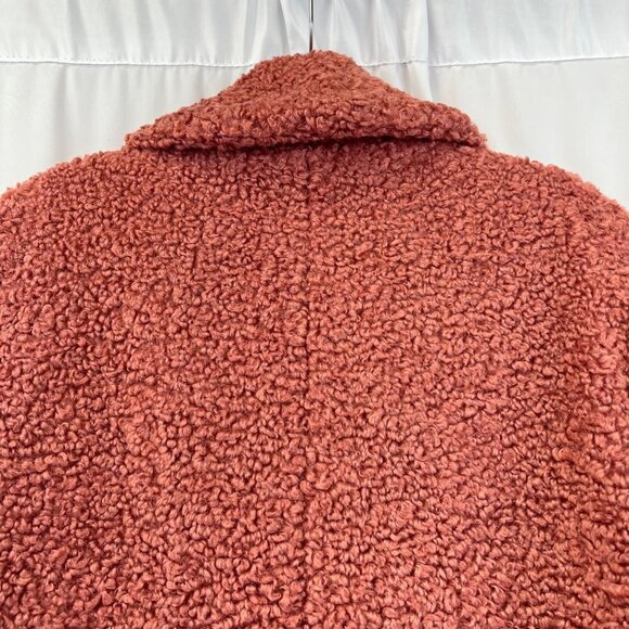 LC Lauren Conrad Shabby Teddy Pea Coat Rose Double Breasted Size Medium - Picture 5 of 9